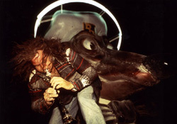 Neon halo on the Doggie Diner Head, 1994 (Photo by John Law)