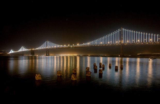 The Bay Lights, by BRAF Advisory Board Member Leo Villareal. Photo courtesy of John Curley. 