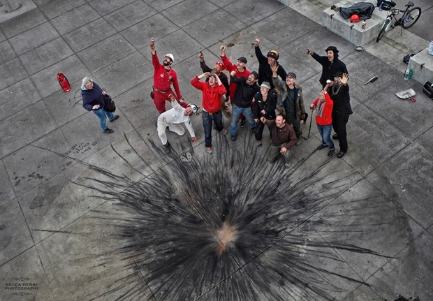 The crew of the Raygun Gothic Rocketship after it's "launch." Photo courtesy Becca Henry.