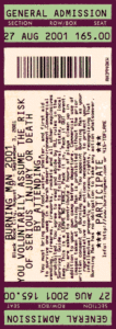 2001 event ticket
